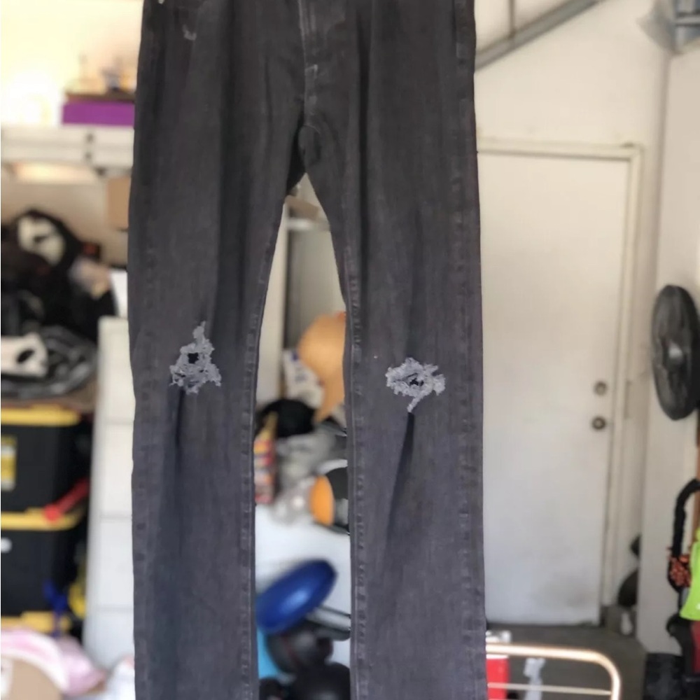 Men's Black Distressed Jeans